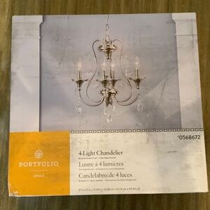 Portfolio Opula 4 Light Chandelier Brushed Nickel